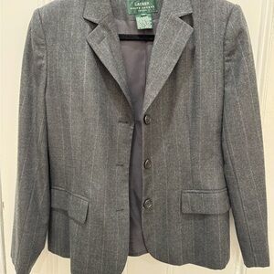 Ralph Lauren Gray with White Pinstripe Sport Coat with Notched Lapels